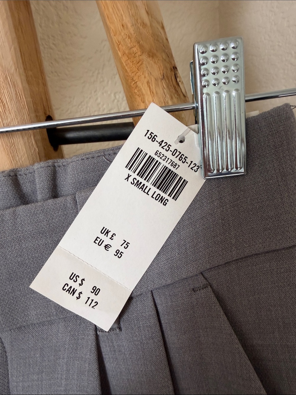NWT Abercrombie & Fitch Sloan Tailored Wide-Leg Dress Pants in Gray - Picture 3 of 6